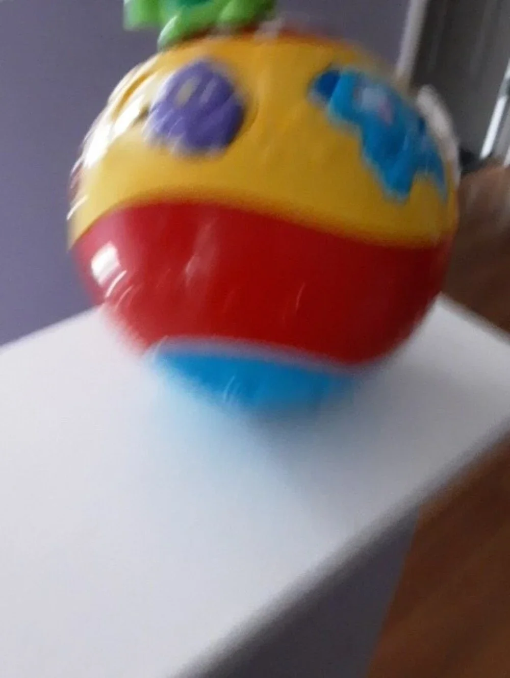 Bright Yellow Interactive Learning Ball with Green Turtle for Kids